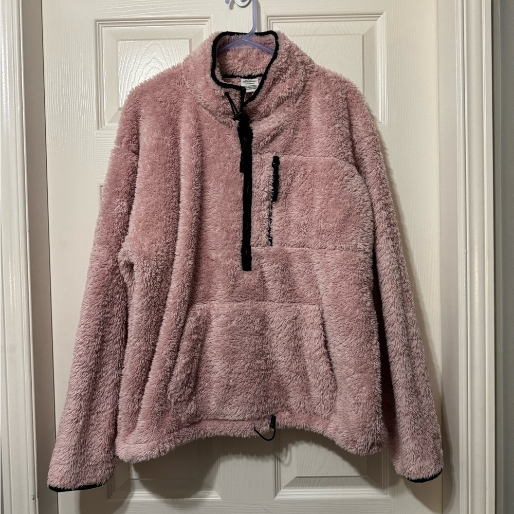 Victoria secret / pink fuzzy pullover size large vvgc